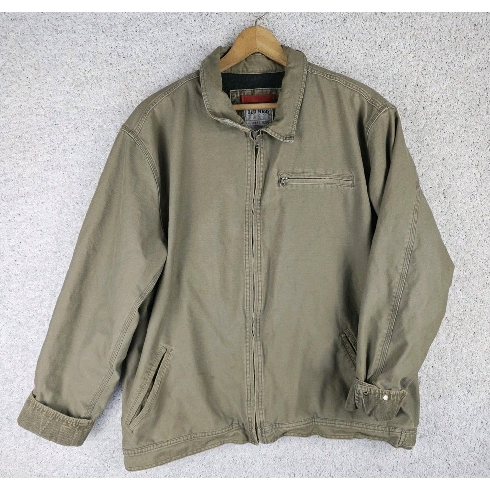 Vintage Old Navy Detroit Style Jacket Mens XL Fleece Lined Corduroy‎ Accents